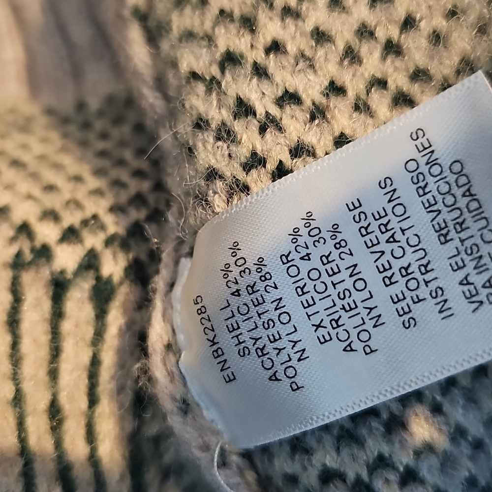 En Creme Size M Floral Patterned Gray Sweater Pullover Cozy - Picture 7 of 7